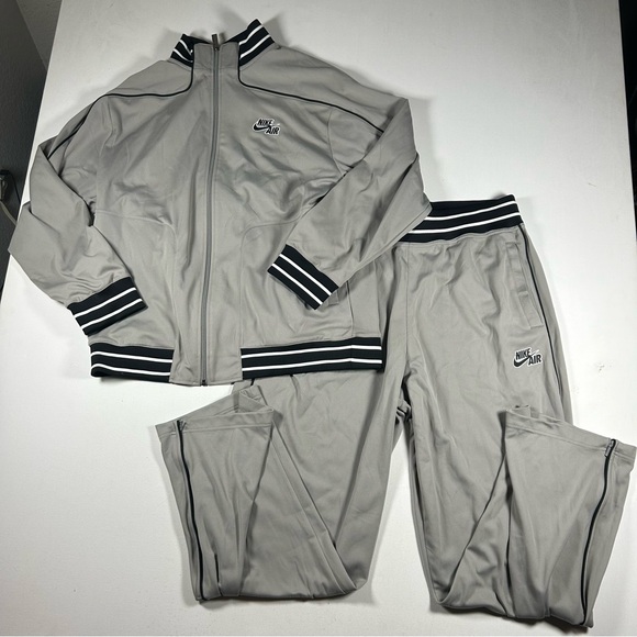 Vtg NIKE Air Tracksuit Varsity Mens Jogger Pants- Large Full Zip Jacket - Medium
